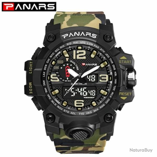 PANARS G style choc militaire arme hommes montre Camouflage - LIVRAISON GRATUITE !!