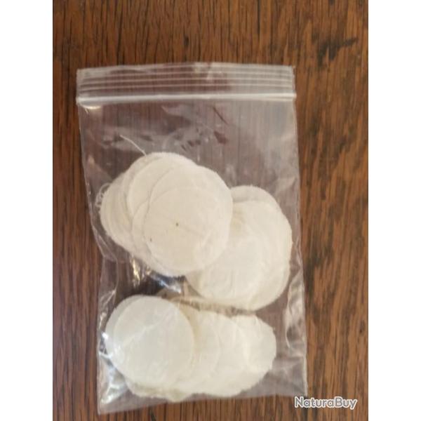 100 Calepins en coton - calibres 40 � 49 - diam�tre 3 cm - �paisseur 0,20 mm
