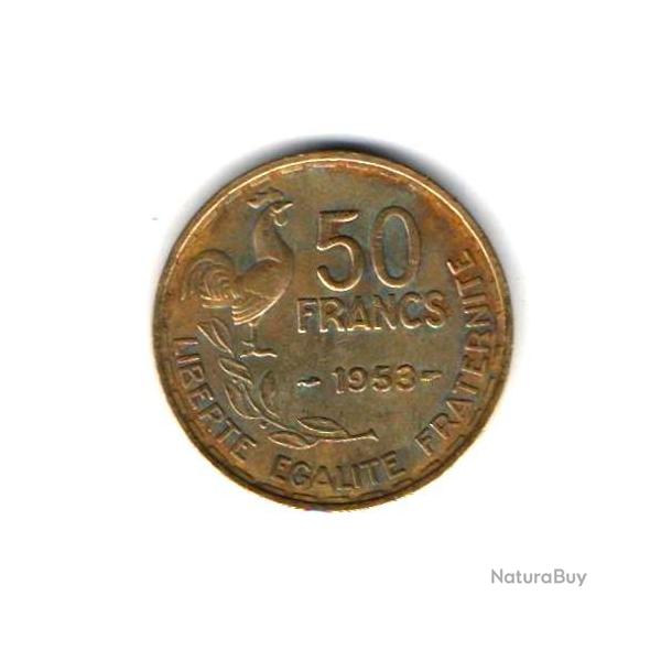 Pi�ce de Monnaie France  50 francs G. Guiraud 1953