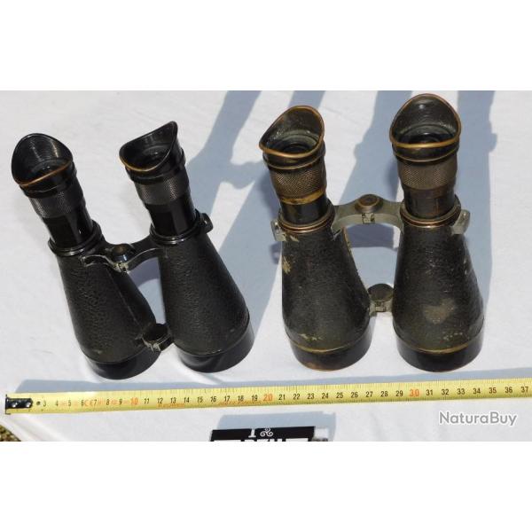 LOT 2 PAIRES de JUMELLES de GALILEE - OFFICIER FRANCAIS FIN 19� ou 14-18 - FABRICATION LEMAIRE PARIS