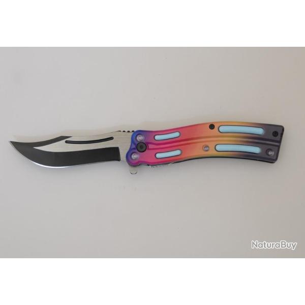 Couteau pliant vague Tie and dye  lame de 10 cm