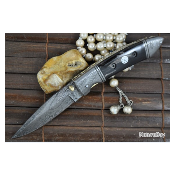 DAMAS COUTEAU DE POCHE LINER LOCK - PERKINS ANGLAIS COUTEAUX MAIN (2)