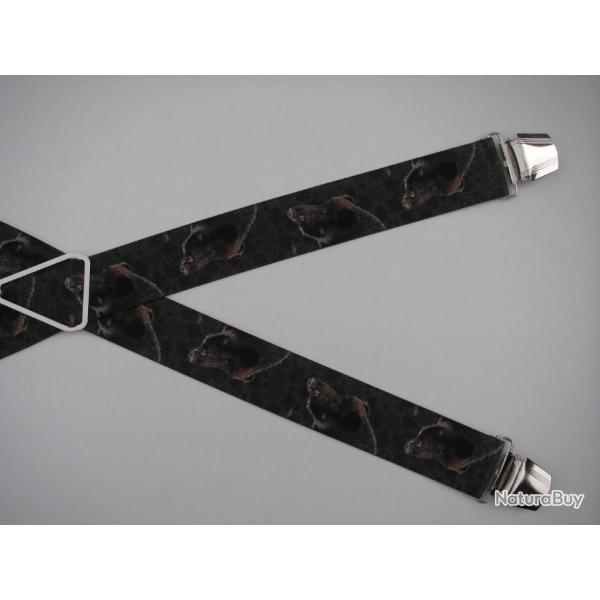 Bretelles � pinces r�glables, motifs sangliers n�16