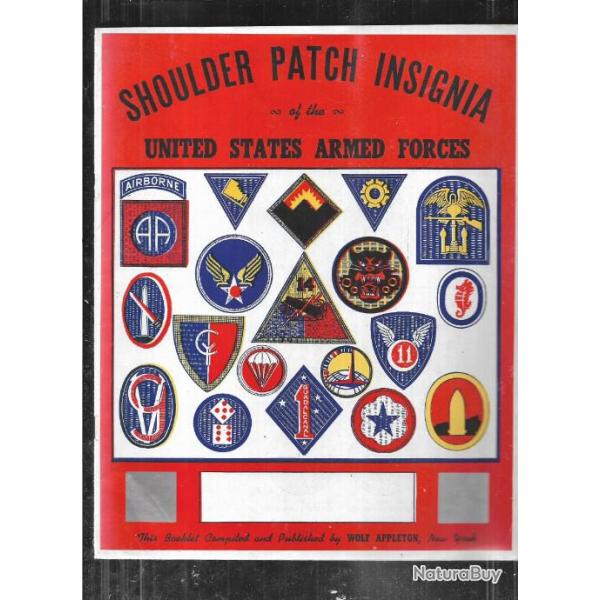 plaquette non dat�e shoulder patch insigna of the united states armed forces