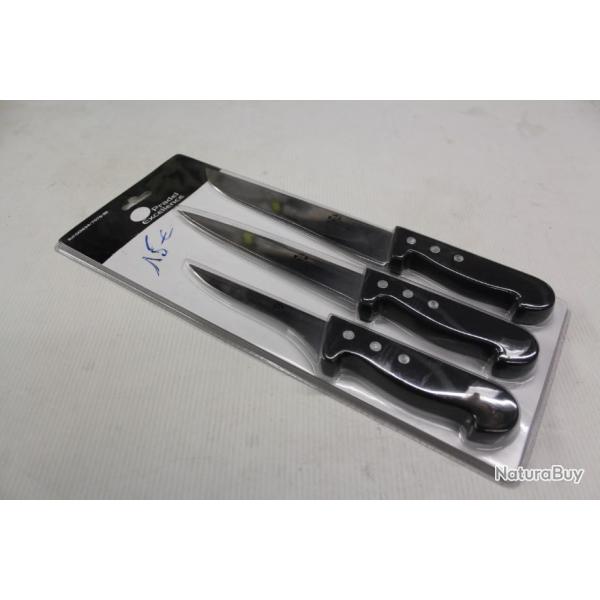 LOT DE 3 COUTEAUX DE BOUCHER "PRADEL"