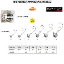 T&Ecirc;TE PLOMB&Eacute;E AIKO ROUND JIG HEAD SCRATCH TACKLE 3.5 g