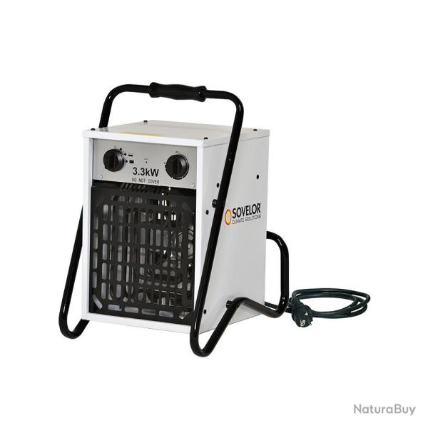 Chauffage air puls� portable �lectrique avec thermostat d'ambiance int�gr� 3,3 kW 490m3/H 230V B33/S