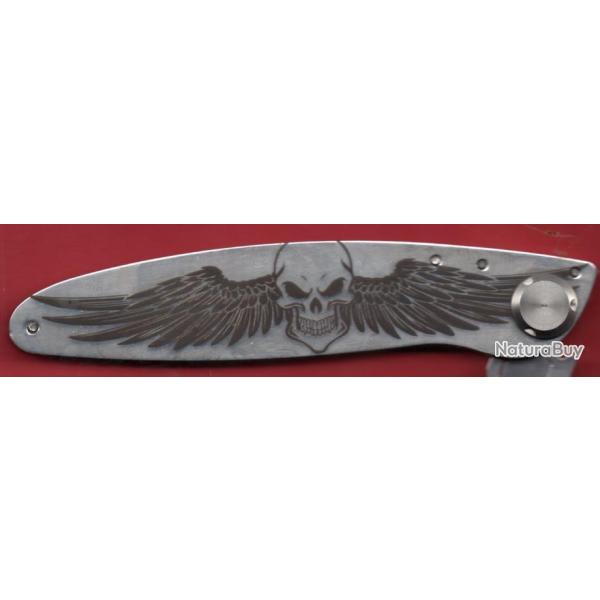 K2 03 D�COR� tete de mort Couteau grav� � TON PR�NOM