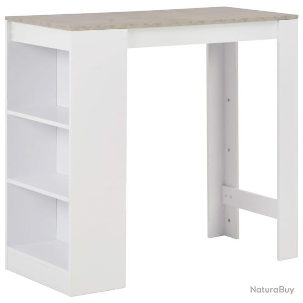 Table haute mange debout bar bistrot avec �tag�re blanc 110 cm 0902051