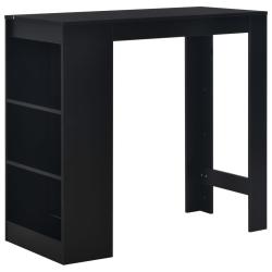 Table haute mange debout bar bistrot avec &eacute;tag&egrave;re noir 110 cm 0902055