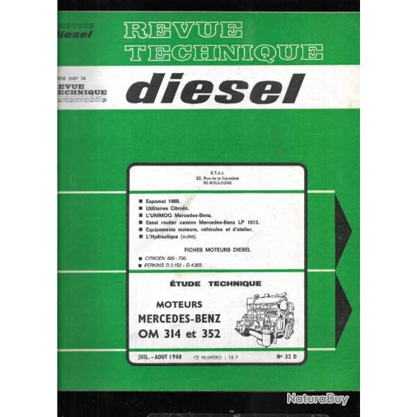 moteurs merc�d�s benz om 314 et 352, juillet-aout 1968 revue technique diesel etai