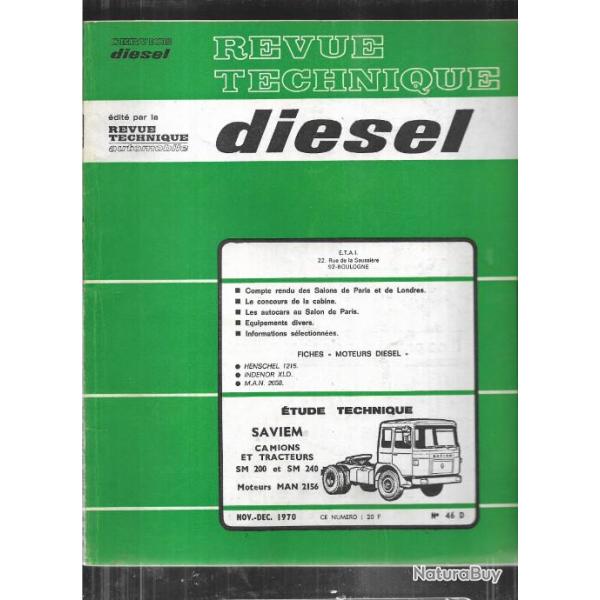 saviem camions et tracteurs sm 200 et sm 240 moteurs man 2156 revue technique diesel etai 1970