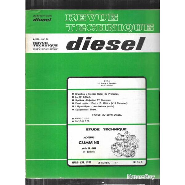 moteurs cummins s�rie nh et d�riv�s revue technique diesel etai 1969