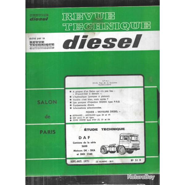 daf camions de la s�rie 2600 moteurs dk-dka et dkd 1160  revue technique diesel etai 1971