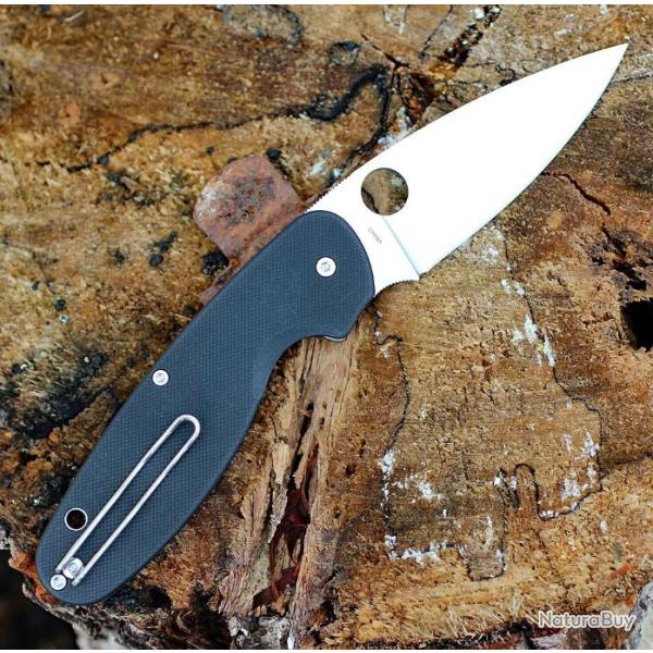 Couteau Spyderco Emphasis Lame Acier 8Cr13MoV Manche Black G10 Linerlock Clip SC245GP