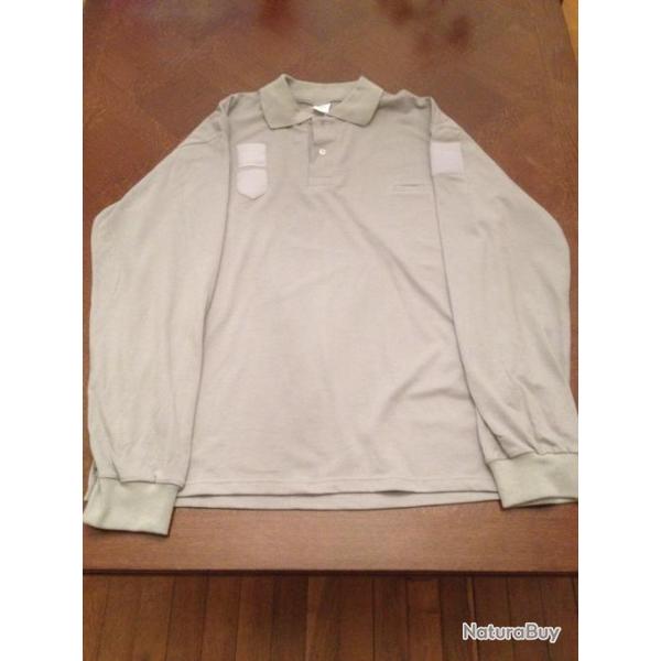Polo gris Neuf manches longues pour GARDE / CHASSE / PECHE de grande marque sans la griffe