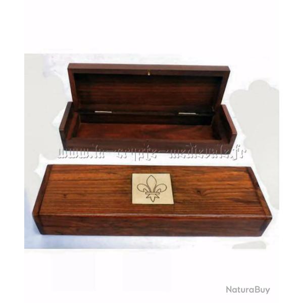 PLUMIER FLEUR DE LYS/BOIS ET LAITON