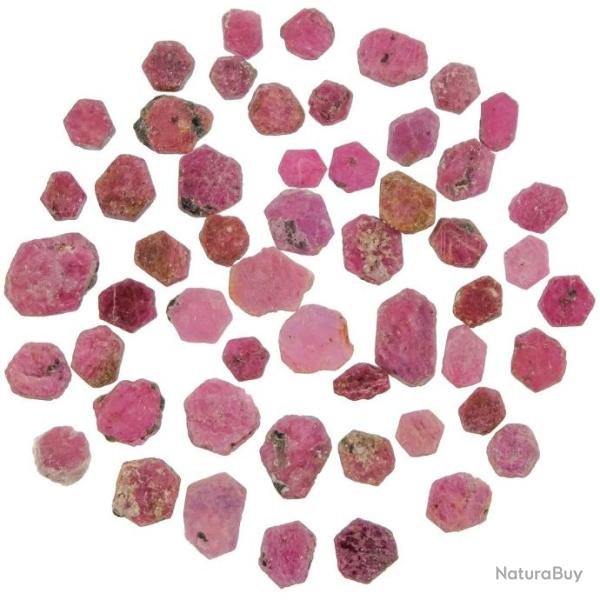 Pierres brutes cristaux rubis roses - 8 � 15 mm - 10 grammes