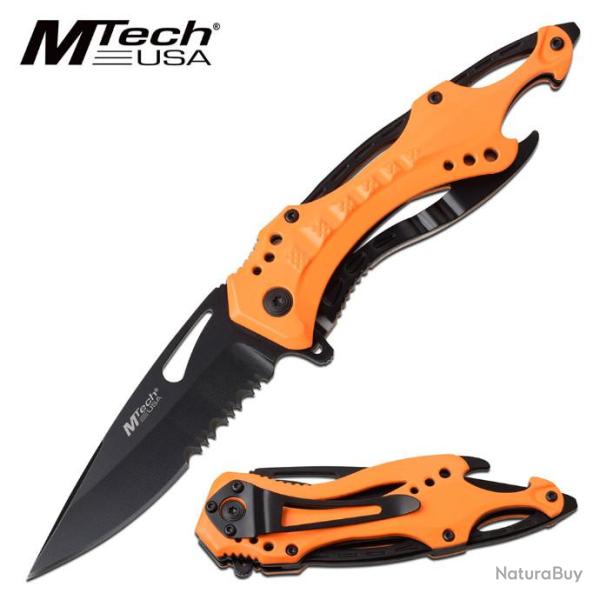 MTA705NOR Couteau Linerlock A/O Neon Orange Aluminium Handle 3Cr13 Blade