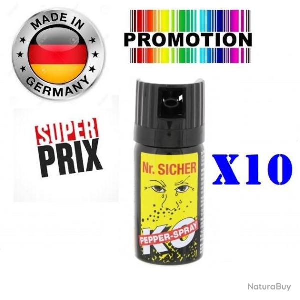 Promo!! 10 x Bombe Lacrymog�ne Poivre concentr� 40ml Made In Allemagne