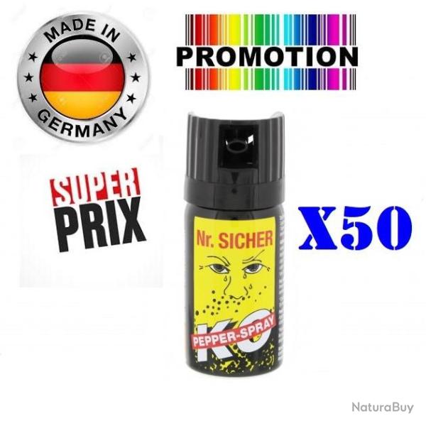 Promo!! 50 x Bombe Lacrymog�ne Poivre concentr� 40ml Made In Allemagne
