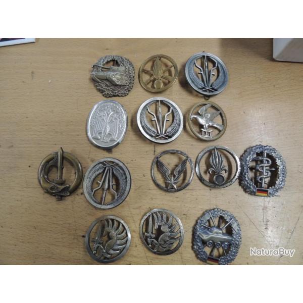 LOT DE 14 PIECES ET INSIGNES