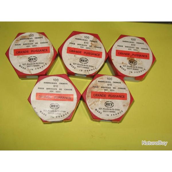 LOT DE 5 BOITES AMORCES TRINOX 610 GRANDE PUISSANCE