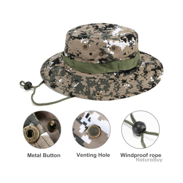 Outdoor Camouflage Arme Pche Large Bord Seau Jungle Soleil Chapeau - LIVRAISON GRATUITE !!