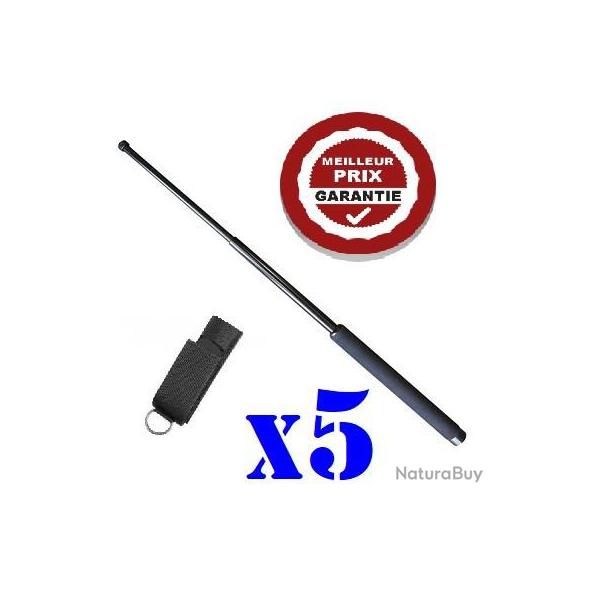 MATRAQUE TELESCOPIQUE 21" ACIER NOIRE POIGN�E MOUSSE AVEC NYLON ETUI LOT 5 UNITES MIEUX PRIX