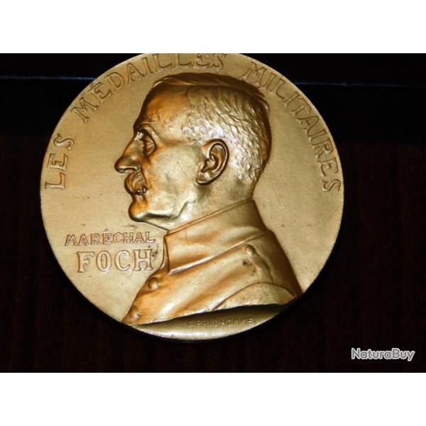 TRES BELLE MEDAILLE - MEDAILLON BRONZE : MARECHAL FOCH - par G.PRUDHOMME