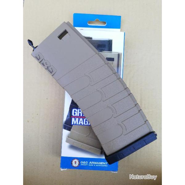 CHARGEUR AEG G&G TAN / NOIR MID-CAP POUR M4 GR16 ABS 120 BILLES