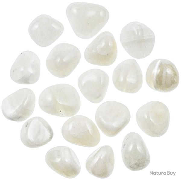 Pierres roul�es agate blanche ou agate de paix - 2 � 3 cm - Lot de 2