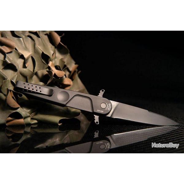 Couteau Extrema Ratio BD2 Black Lame Acier N690 Manche Black Aluminium Italy EX0228BLK