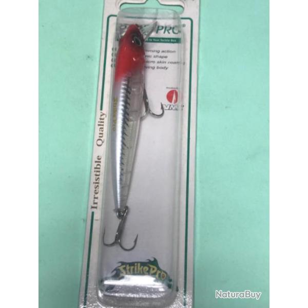 1 leurre beakster 90 mm 9 gr blanc rouge floating  strike pro p�che carnassier