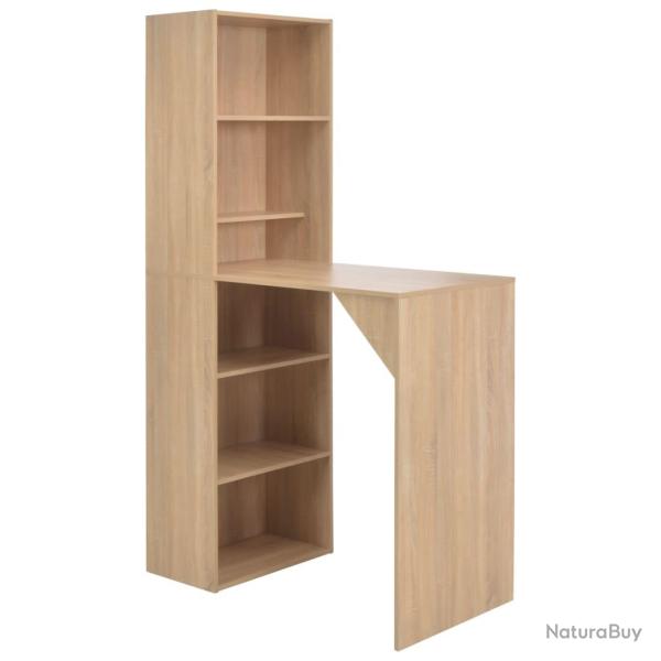 Table haute mange debout bar bistrot avec armoire ch�ne marron 200 cm 0902043