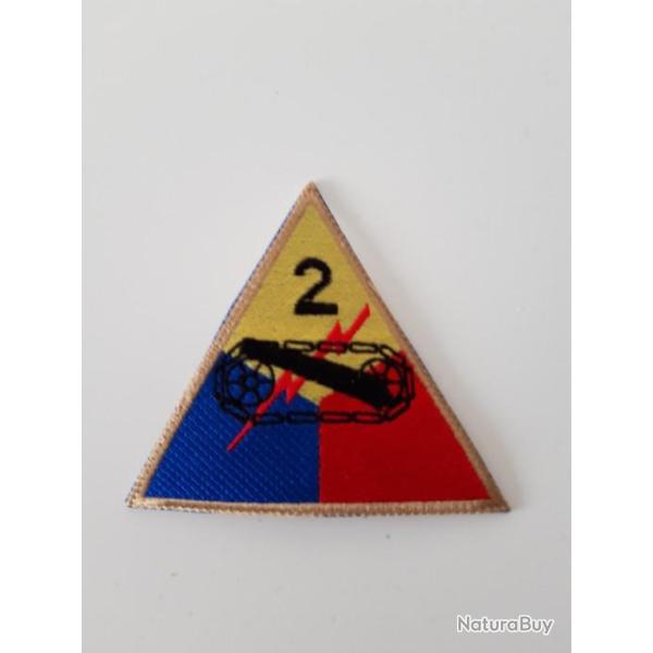 INSIGNE TISSU DE LA 2 EME DIVISION BLINDEE US