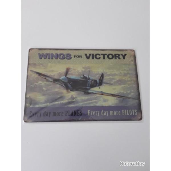 PLAQUE METAL PROPAGANDE U.S. "WINGS OF VICTORY"