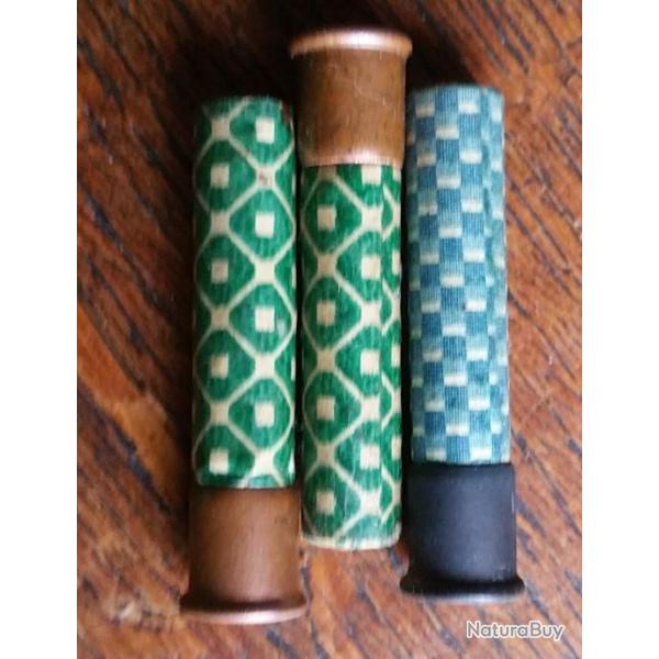 3 cartouches calibre 9mm double charge anciennes