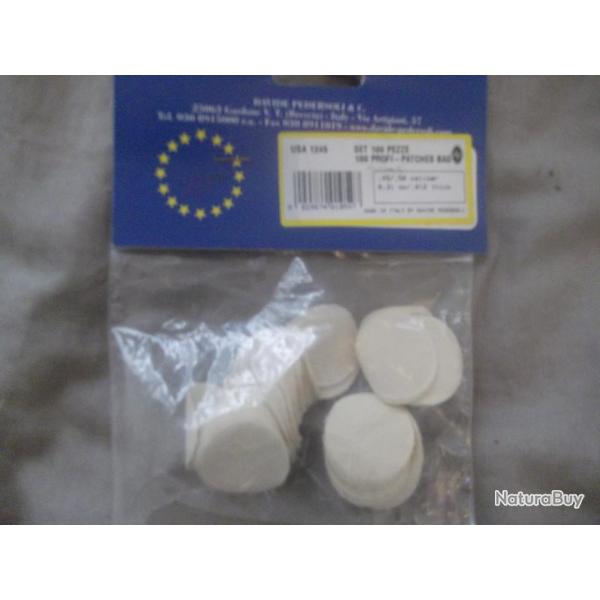 100 patchs  de nettoyage Pedersoli  de calibres  .36    .41 paisseur 0,31 mm