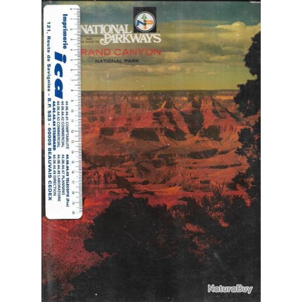 plaquette touristique grand canyon national park, national parkways en anglais