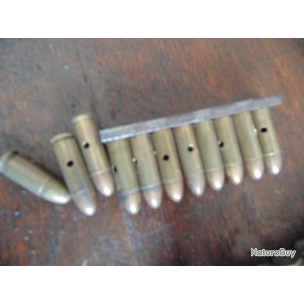 une munition 9x25mm mauser neutra Allemagne perc�e+ percut�es 9 x 25 9mm long ww2  seconde guerre