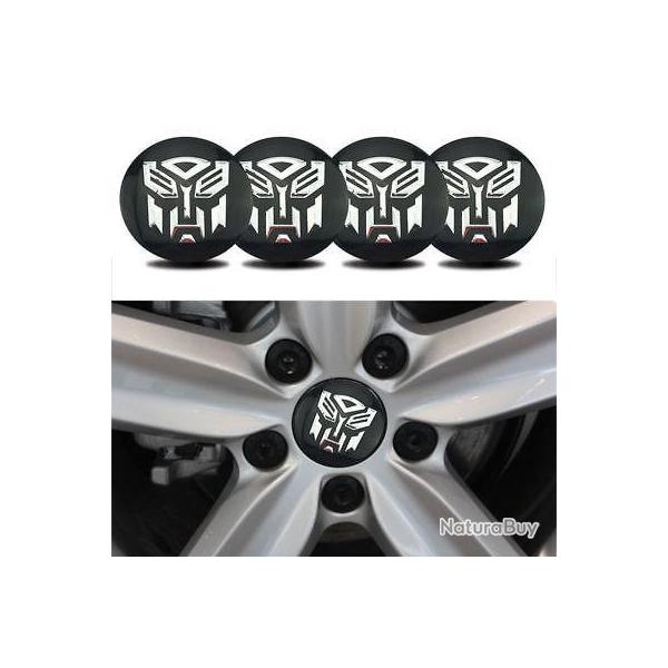 Lot de 4 Stickers Cache Moyeu Centre de roue TRANSFORMERS Wheel cap 56mm