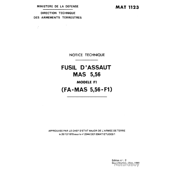 NOTICE TECHNIQUE FAMAS ( MAT 1123 )