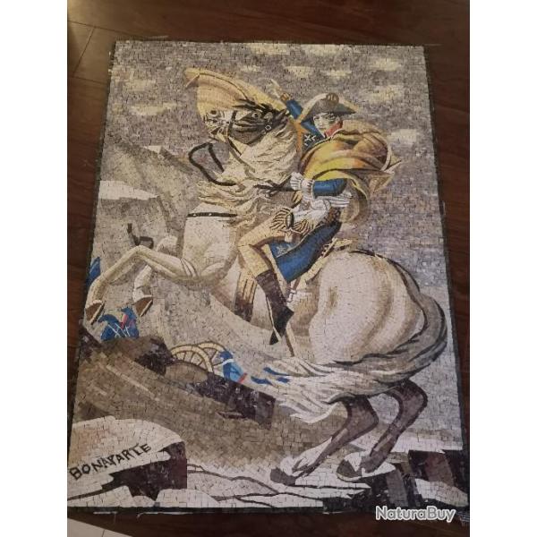 Napoleon Bonaparte franchissant le grand saint bernard en mosaique