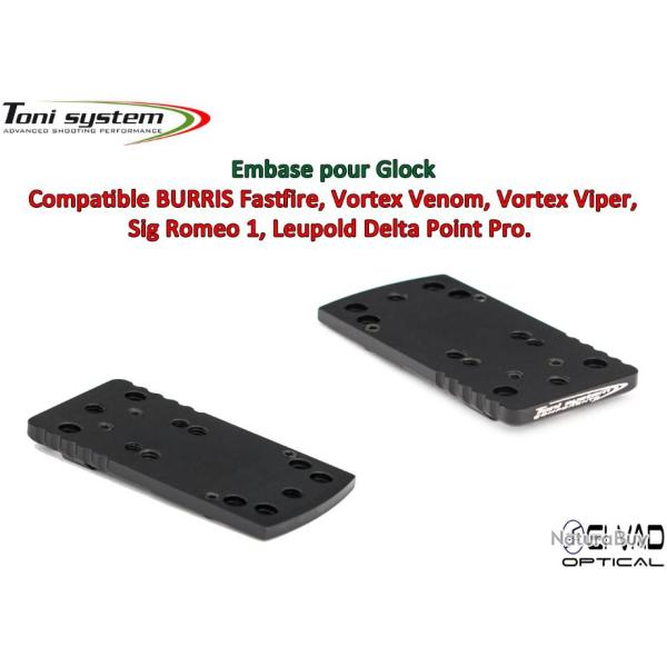 Embase TS pour Glock Version A - Compatible Fastfire 3, Vortex Venom, Sig Romeo 1