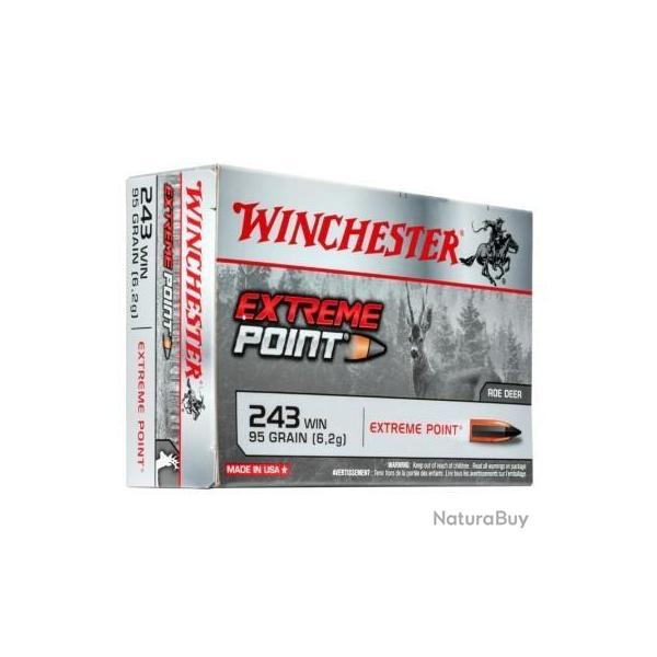 20 Munitions WINCHESTER cal 243 Win 95gr Extreme Point