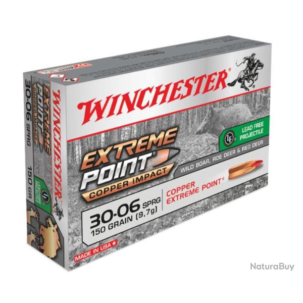 20 Munitions WINCHESTER cal 30-06 150gr Extreme Point Lead Free