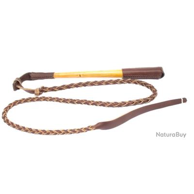 Fouet De Chasse Ancien Swaine – Manche Bois De Cygne – Cuir Marron – Vintage UK