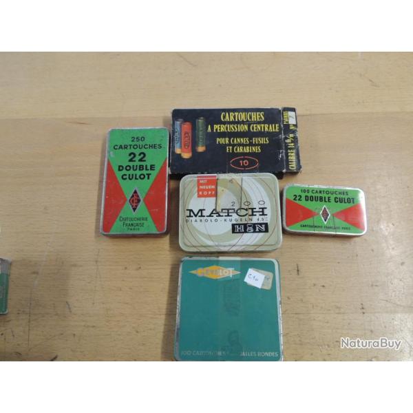 lot de 5 boites munitions petits calibres de collection