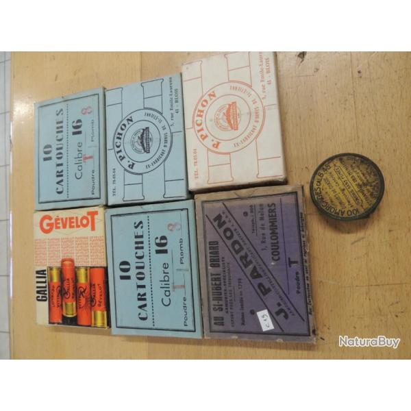 boite J.PARDON , GEVELOT  , PICHON  , et poudre T et amorce cal 6.45